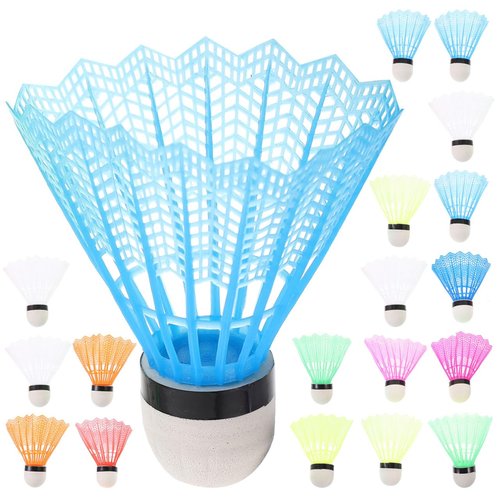 Garneck 20pcs Oversized Rainbow Plastic Badminton Balls Ball Tip Shuttlecocks for Training Fun Badminton Birdie Light up Sports Accessories for Outdoor Random