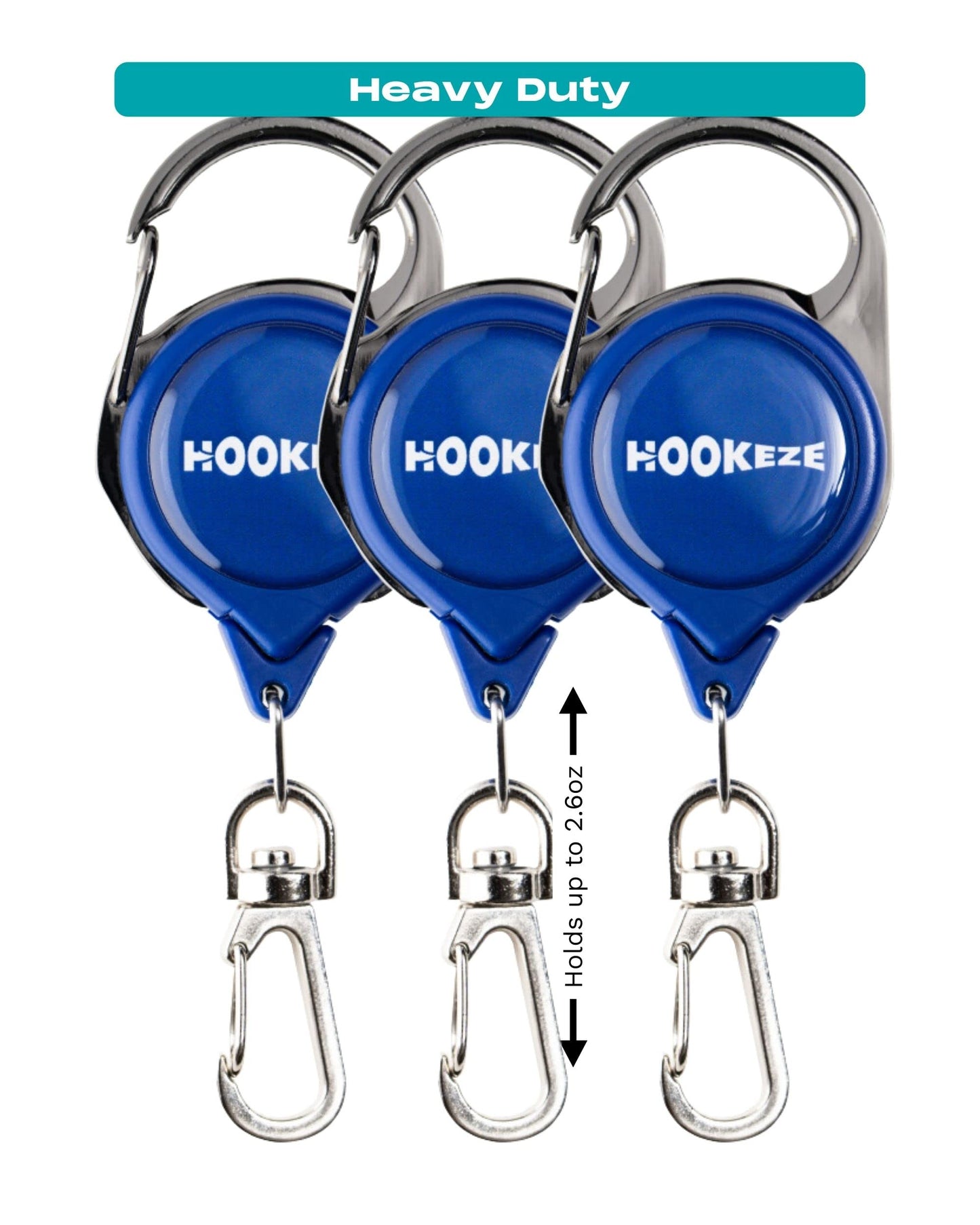 HOOK-EZE Fly Fishing Zinger Retractor for Anglers Vest, Pack of 3 - Fishing Gear and Equipment for Nippers, Forceps, Fly Float Ant, Belt Loops & Backpack