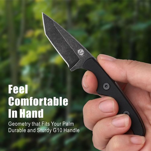 REAT Fixed Blade Knife with Kydex Sheath, 5" 14C28N Steel Blade with Full Tang Desgin,Ergonomic G10 Handle, Mini Neck Knife for Camping,Hunting,Outdoor