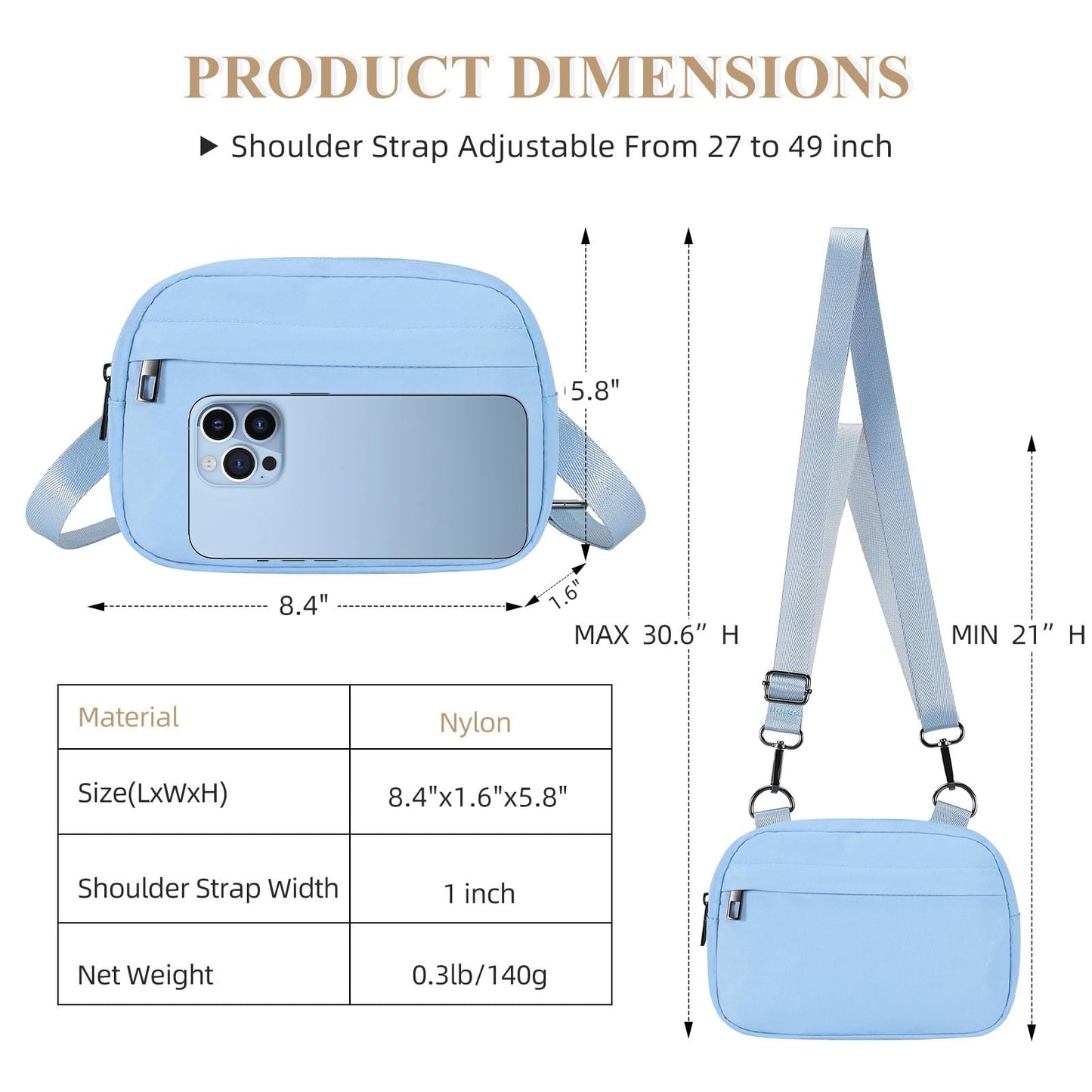 MAXTOP Small Crossbody Bags for Women Belt Bag Fanny Pack with Adjustable Strap