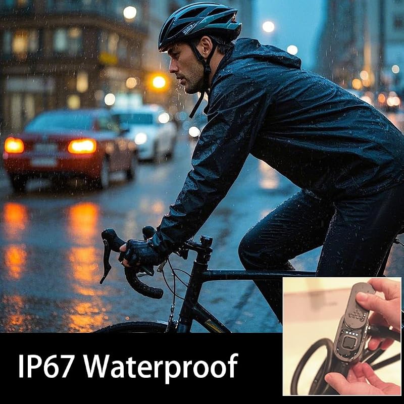 Fingerprint Bike Lock with Keys and Bluetooth App (Variation: Black+C8-Black)