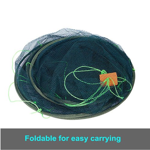 Yatrouys Fishing Net Trap for Bait Minnow Shrimp Crayfish Foldable Fish Crawdad Lobsters Cast Net Collapsible (Big 39.4inch/100cm)
