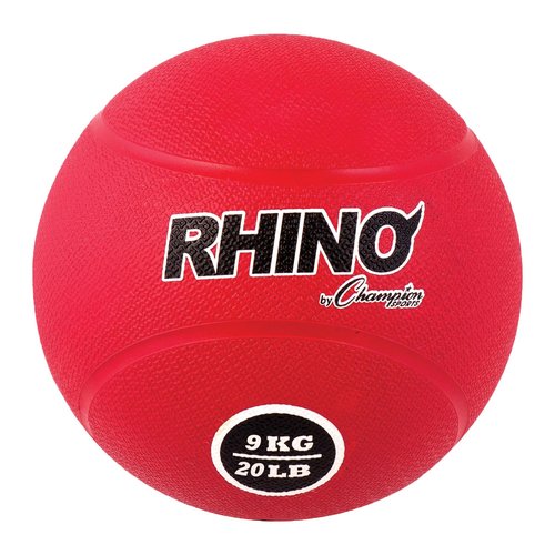 Champion Sports Rubber Medicine Ball, Red, 9 kg
