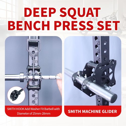 MARLANG Smith Machine Attachments for Power Rack Attachment, Cable Machine Attachment for Squat Rack Attachments, Power Rack Pulley Attachments for Cable Crossover LAT Pull Down Squat