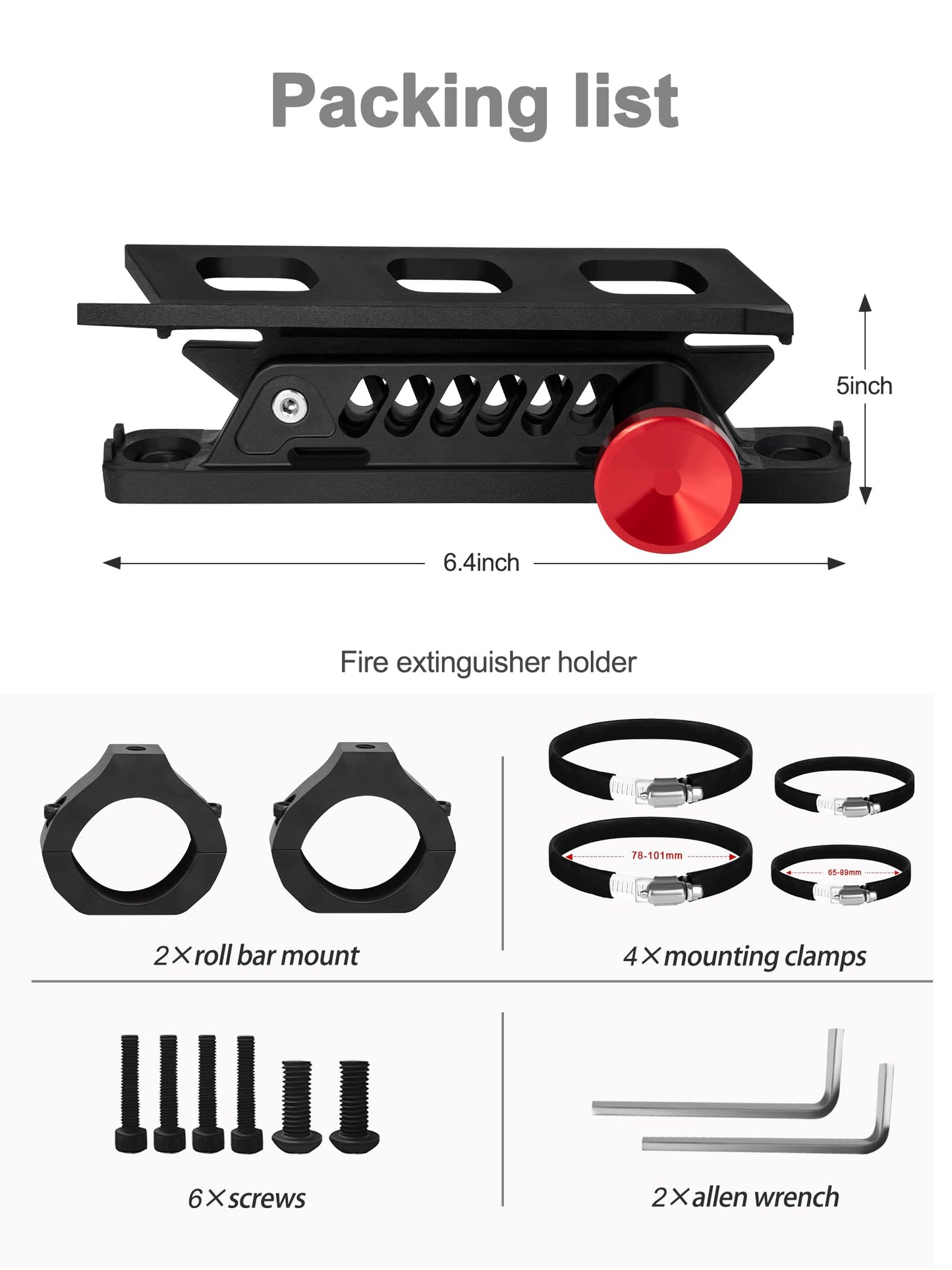 ZIDIYORUO UTV Fire Extinguisher Mount, Roll Bar Fire Extinguisher Holder