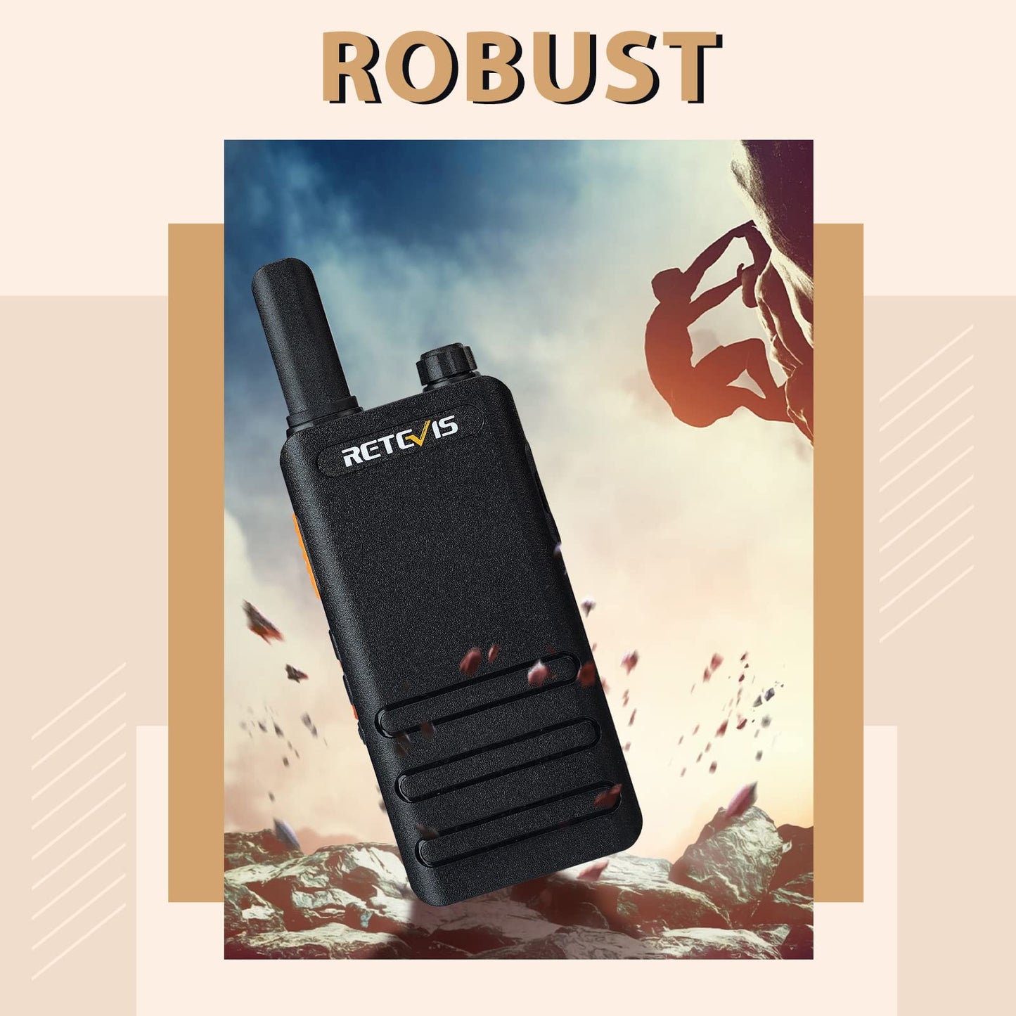Retevis RT22P Walkie Talkies Long Range, Rechargeable FRS Two Way Radios with Earpiece for Adults, New Version of RT22(2.0), 1620mAh, USB-C, VOX, Handheld Small 2 Way Radio for Camping Hiking(2 Pack)