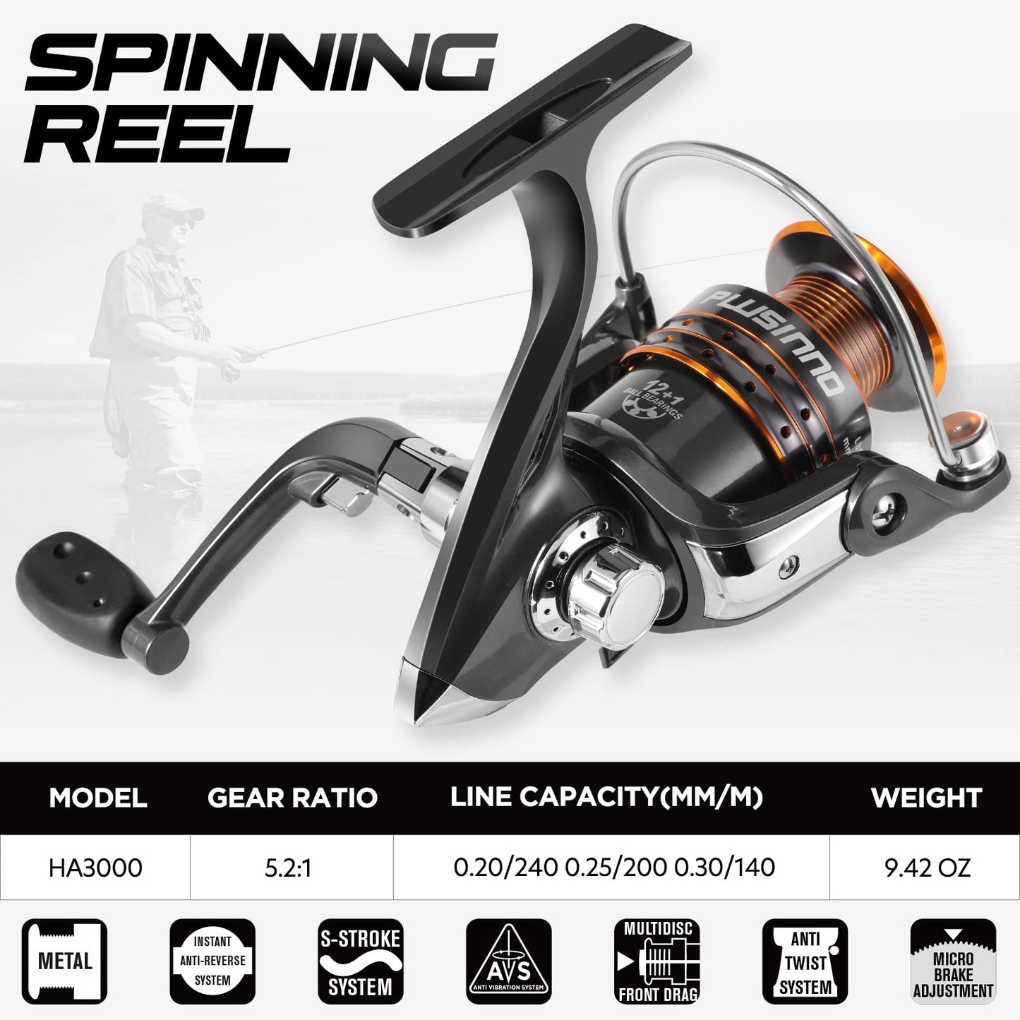 PLUSINNO Spinning Rod and Reel Combos Telescopic Fishing Rod Pole with Reel Line Lures Hooks Fishing Carrier Bag Case and Accessories Fishing Gear Organizer (1.8M 5.91FT Fishing Gear Organizer) ...