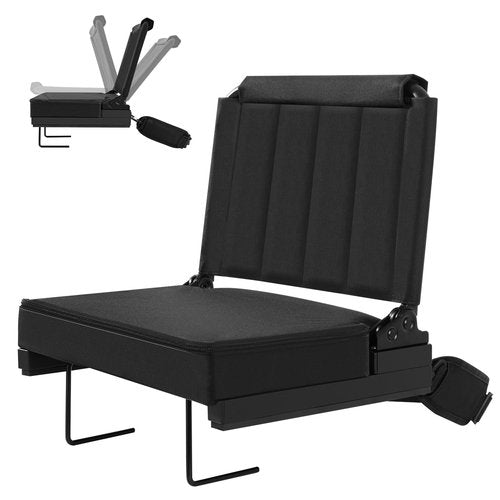 Strifuture Stadium Seats with Back Support - 180°Adjustable Backrest Stadium Seat with Steel Hook & Non - Slip Base, 600D Waterproof Oxford Cloth Stadium Chair, Foldable & Portable for Sports Events