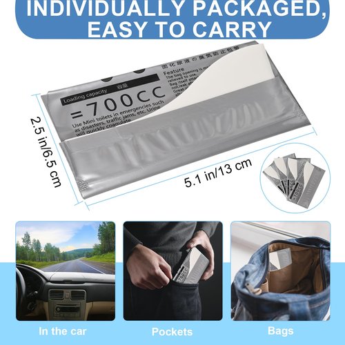 VEESON 12 Pack Disposable Urine Bag, Men's/Women's Urine Bag, 700ml Emergency Portable Urine and Vomit Bag for Travelling, Camping, Traffic Jams, Pregnant Women and Children (Adults/Elderly).