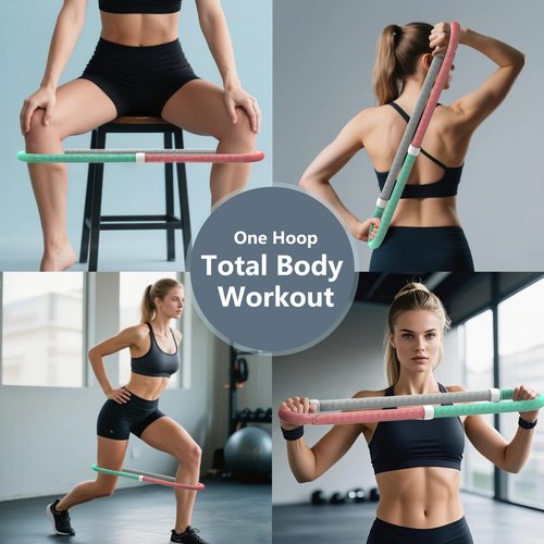 Weighted Soft Spring Hula Hoop for Adults – 3.3lb Foldable Fitness Hoop, Waist-Friendly Design, Portable Slimming Exercise Equipment for Home and Travel