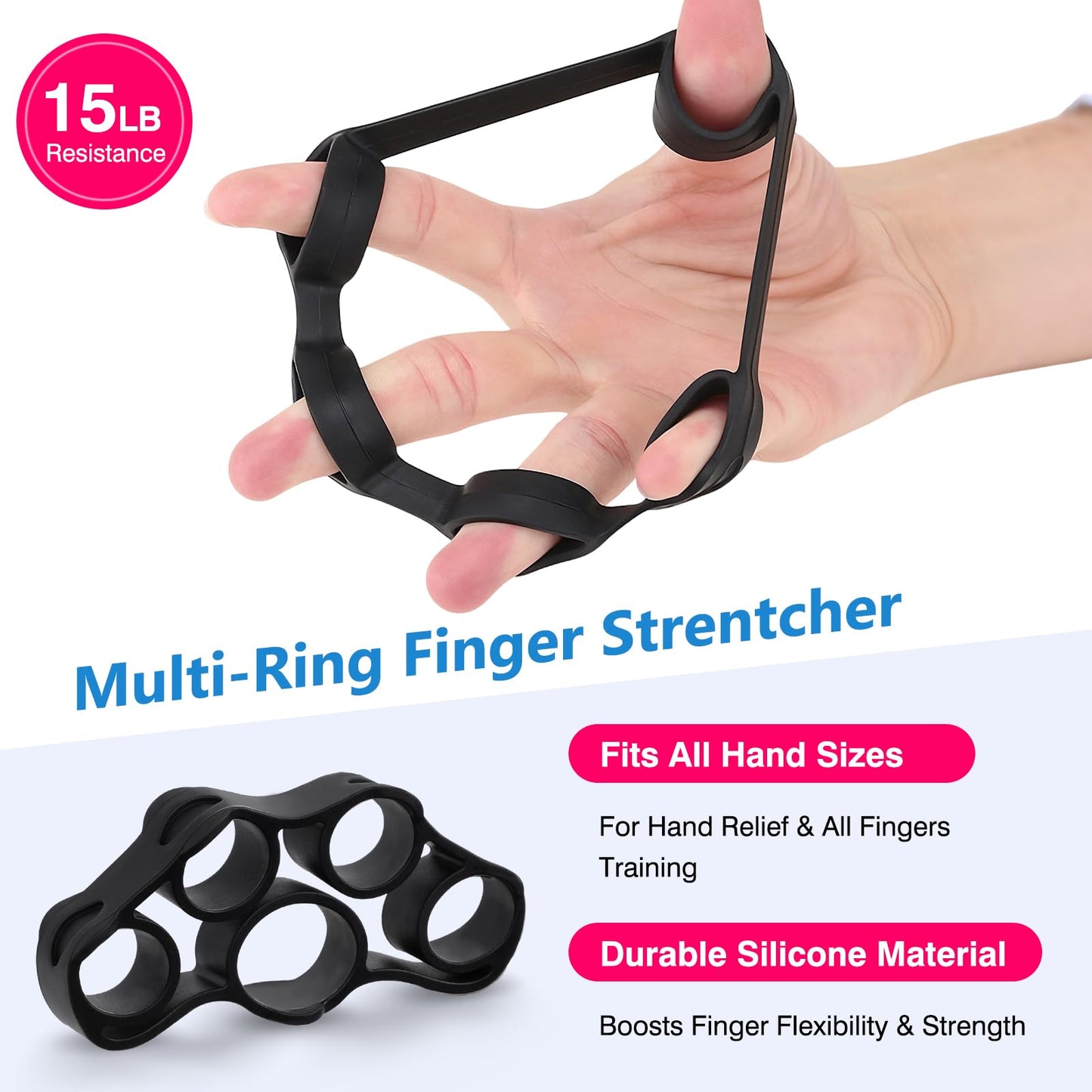 CYFIE Hand Grip Strengthener with Counter, 10-132 lbs Adjustable Resistance, Grip Strength Trainer Kit with Finger Exerciser & Storage Bag - Forearm Strengthener for Muscle Building, Injury Recovery & Athletes