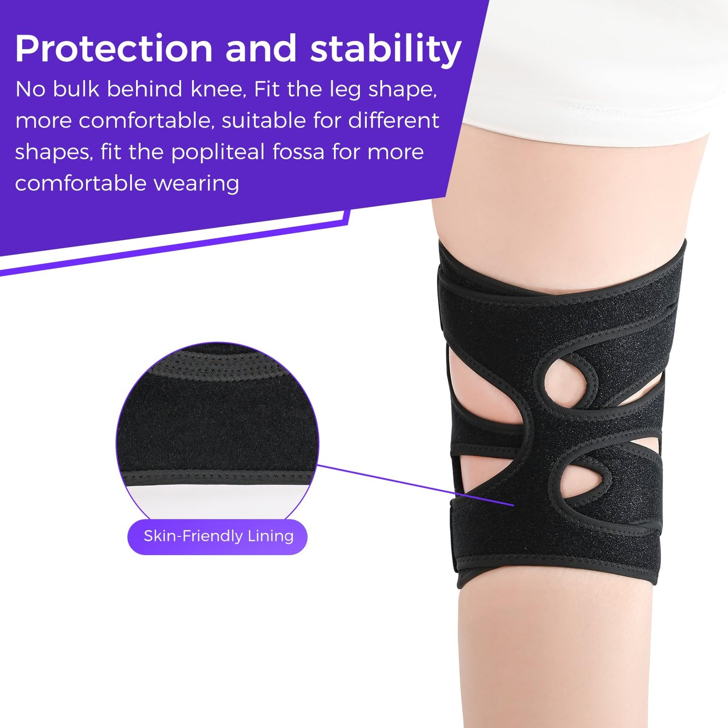 Adjustable Compression Knee Patellar Pad Tendon Support Sleeve Brace for Men Women - Arthritis Pain, Injury Recovery, Running, Workout, Neoprene Knee Brace with Stabilizers and Open Patella, Pink Pro