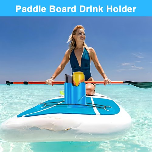 Paddleboard Cup Holder,Kayak Cup Holder 2-in-1 Anti-Flip Drink & Phone Holder for Paddle Board Accessories Surfboards, Canoes and Kayak Accessories (Blue)
