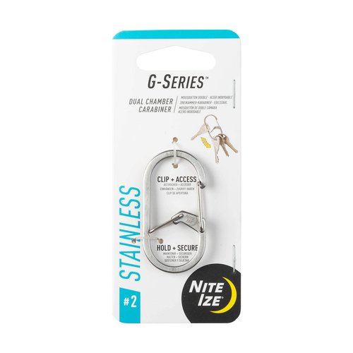 Nite Ize GS2-11-R6 G-Series Dual Chamber Carabiner, Stainless Steel