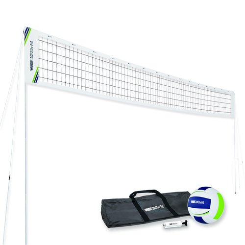 Wild Sports Easy Setup Volleyball-Cane Pole - Complete and Durable Volleyball Set with 30 Ft Net, Volleyball, and Pump