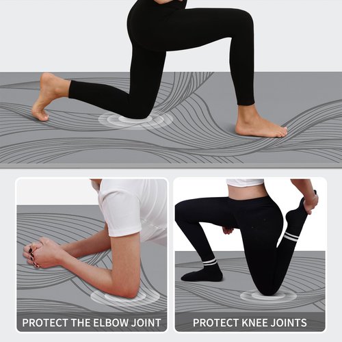 PAIDU Large Yoga Mat-72’x36’x0.4’ Extra Width ＆ Thick,Comfortable,Non-Slip Exercise Mat-Works Great on All Floor for Stretching,Yoga Studio,Gym or Home Workouts (Gray)