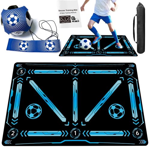 Soccer Training Equipment,Soccer Training Mat Improve Strength,Agility and Coordination,Anti-Slip Silent Absorption Soccer Footwork Training Mat