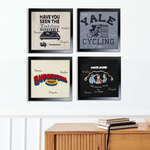 Allenkwok 15" x 15" Solid Wood T-Shirt Display Frame for for Large, XL, and XXL Shirts, Wall Mount or Desktop Display Case for T-Shirts, Jerseys, Memorabilia