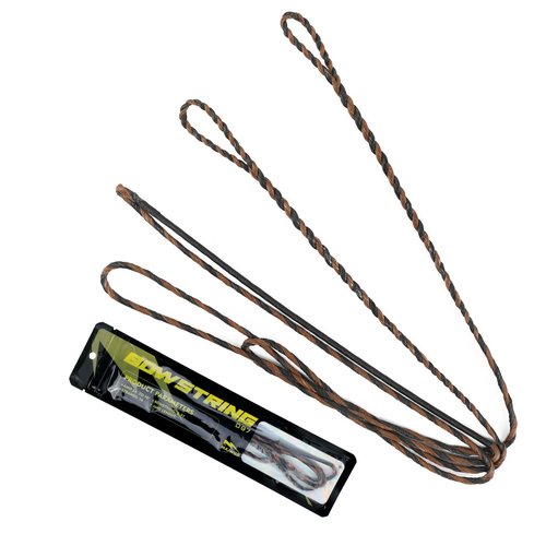 LWANO D97 Flemish Twist Bow String - Handmade Fast Flight Bow String Replacement Bowstring for Traditional Longbow Recurve Bow (Black+Brown, AMO 62"(Actual Length 59"))