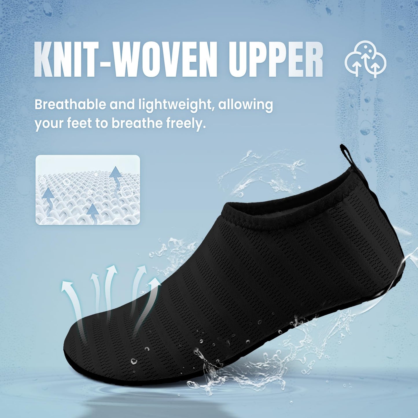 IceUnicorn Water Shoes Men Women Beach Swim Aqua Barefoot Socks Pool Quick Dry Yoga(liuxingyu Black 50/51)