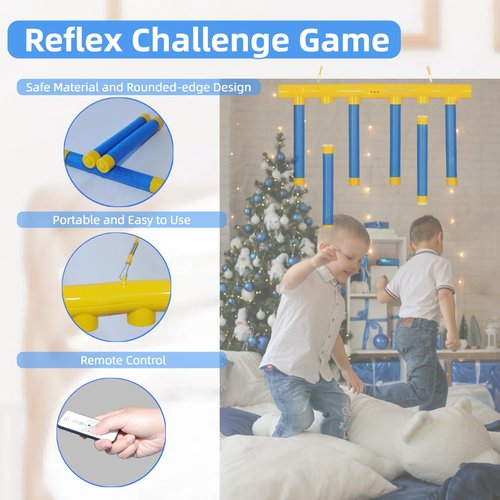 HXRROO Reflex Challenge Game,Reflex Drop Sticks, Hand Eye Coordination Training, Upgraded and Adjustable Speed catching Sticks Game
