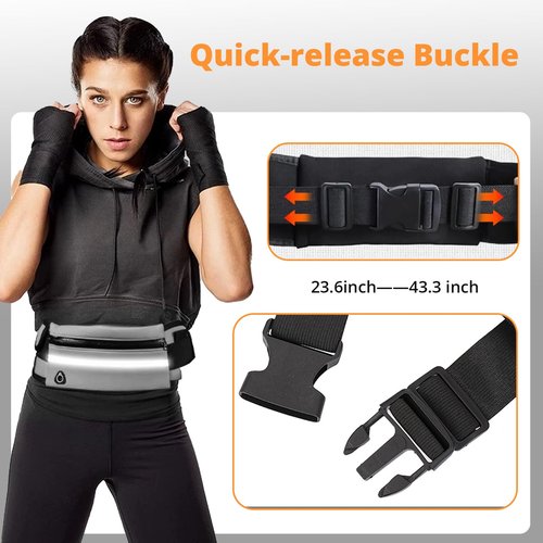isinwheel Fanny Pack for Men Women, Small Running Belt, Phone Holder for Running, Flip Beltwaist Bag for Workout,Money Belt for Men Women (Black)
