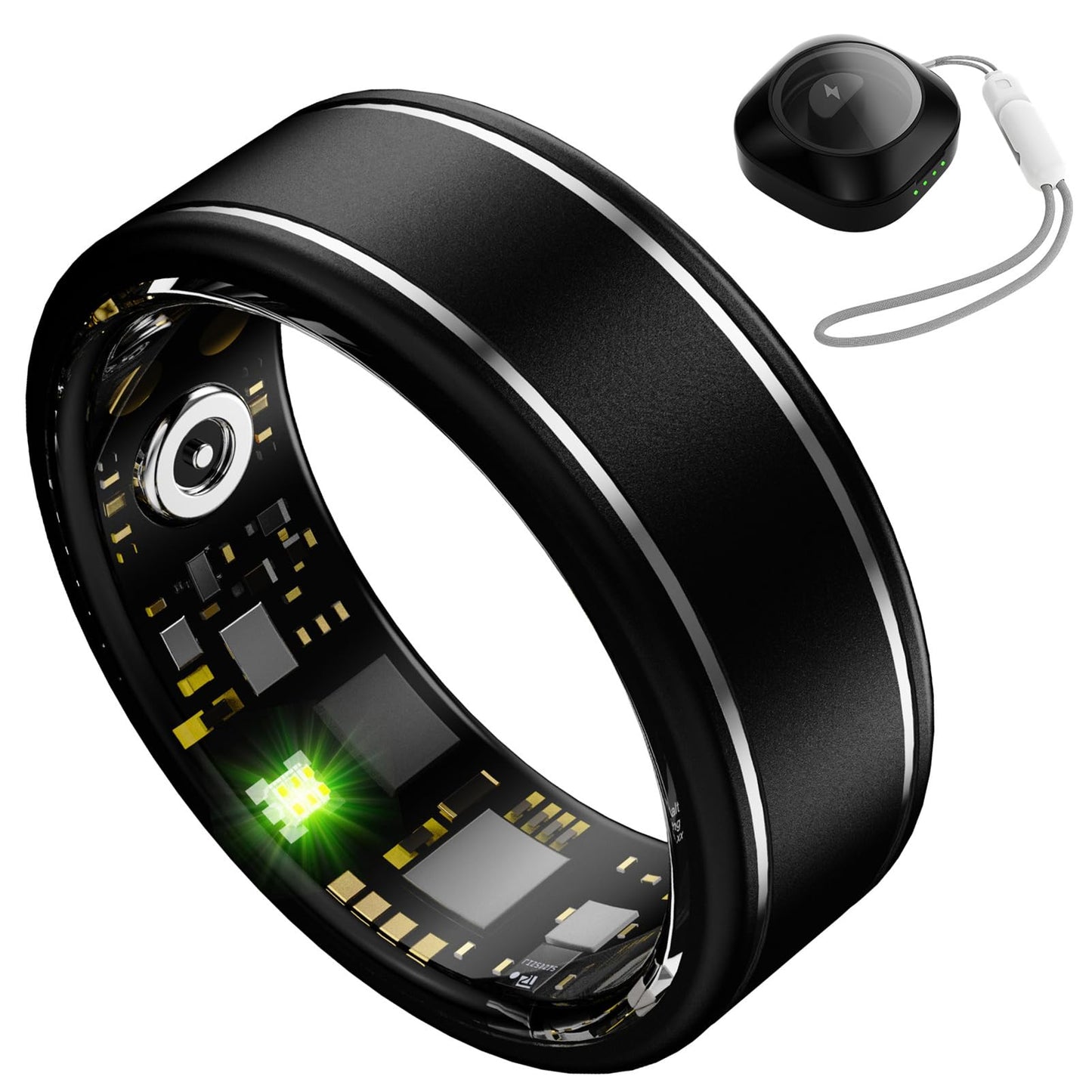 Anarow Smart Ring for Men Women – Fitness Tracker Ring with Heart Rate, SpO2, Blood Pressure, Sleep Monitoring, Step & Calorie Counter, No Subscription Fee, iOS & Android Compatible (Black, 12)