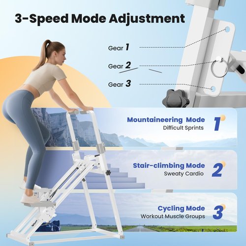 Foldable Stepper Climbing Machine with Step Counter, with Step Counter Stair Stepper for Home Space-Saving Step Machine Foldable Stair Stepper, for at-Home Exercise