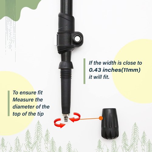 TREKOLOGY Trekking Pole Tips - Walking Sticks Replacement Tip Protectors - 11mm Hole Diameter - Fit Most Standard Hiking Poles (4pc Pack)