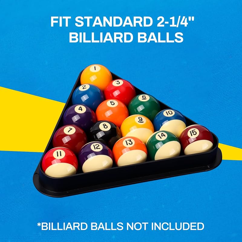 GSE 8-Ball Triangle Rack / 9-Ball Diamond Pool Ball Rack – Black Plastic