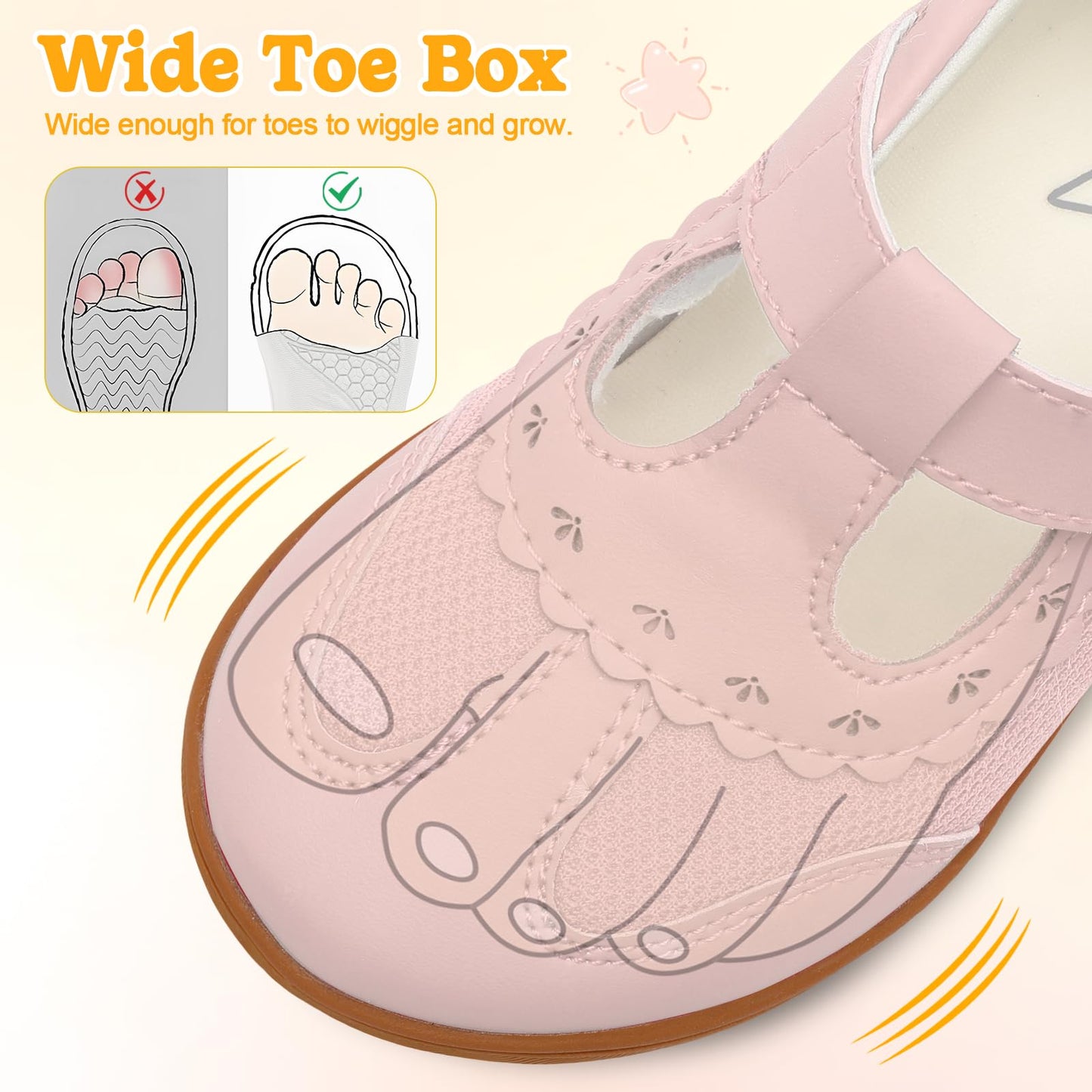 LeIsfIt Girls Mary Jane Dress Shoes Wide Toddler Girl Shoes Ballet Flats for Party School Wedding Church Pink 7 Toddler
