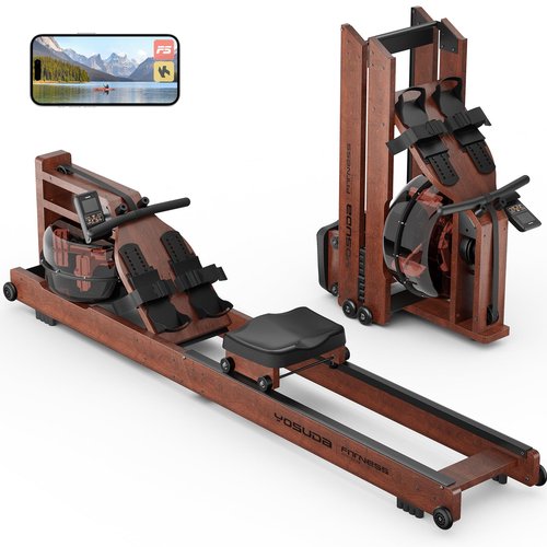 YOSUDA Water Rowing Machines for Home Use- Foldable Rower Machine 400LBS Weight Capacity with Dedicated Monitor & Bluetooth APP, Comfortable Seat