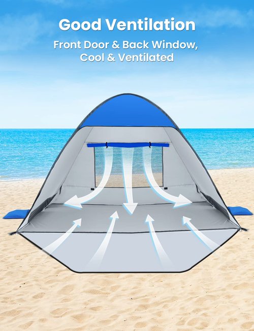 Glymnis Pop Up Beach Tent Instant Portable Sun Shade Shelter (S) 1-2 Persons UPF 50+ with Extendable Floor Zipper Door Automatic Easy Up Tent