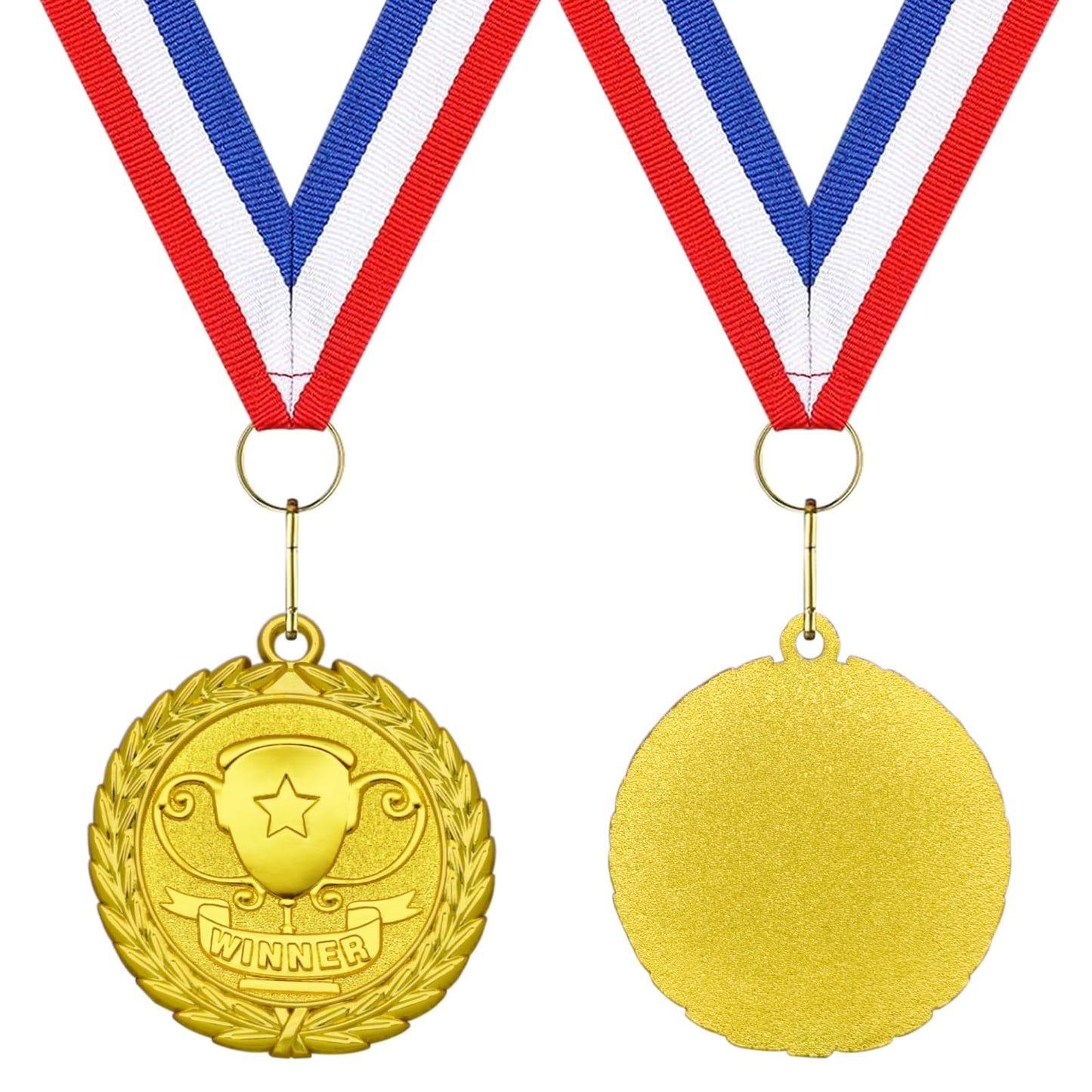 Donrime Gold Winner Medals 12-Pack, 1st Place Champion Medal with Ribbon for Kids and Adults, Sports Day Medals for Competitions, Soccer, Basketball, Gymnastics, Tournament Awards and Ceremony Prizes