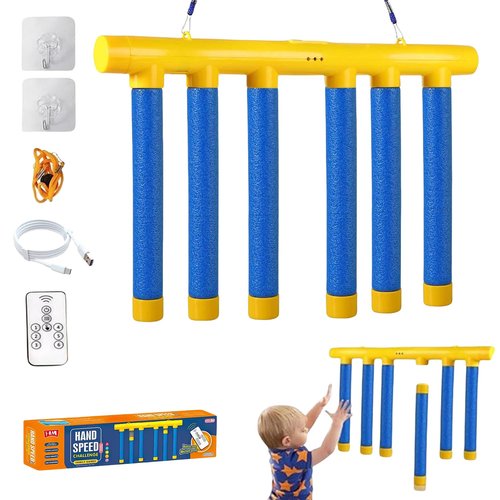 IZIVE Reflex Stick Game, Reflex Game Falling Sticks, Hand Eye Coordination Training, Hand Eye Coordination Training, 3 Adjustable Speed, Upgrade Remote Control (Blue)
