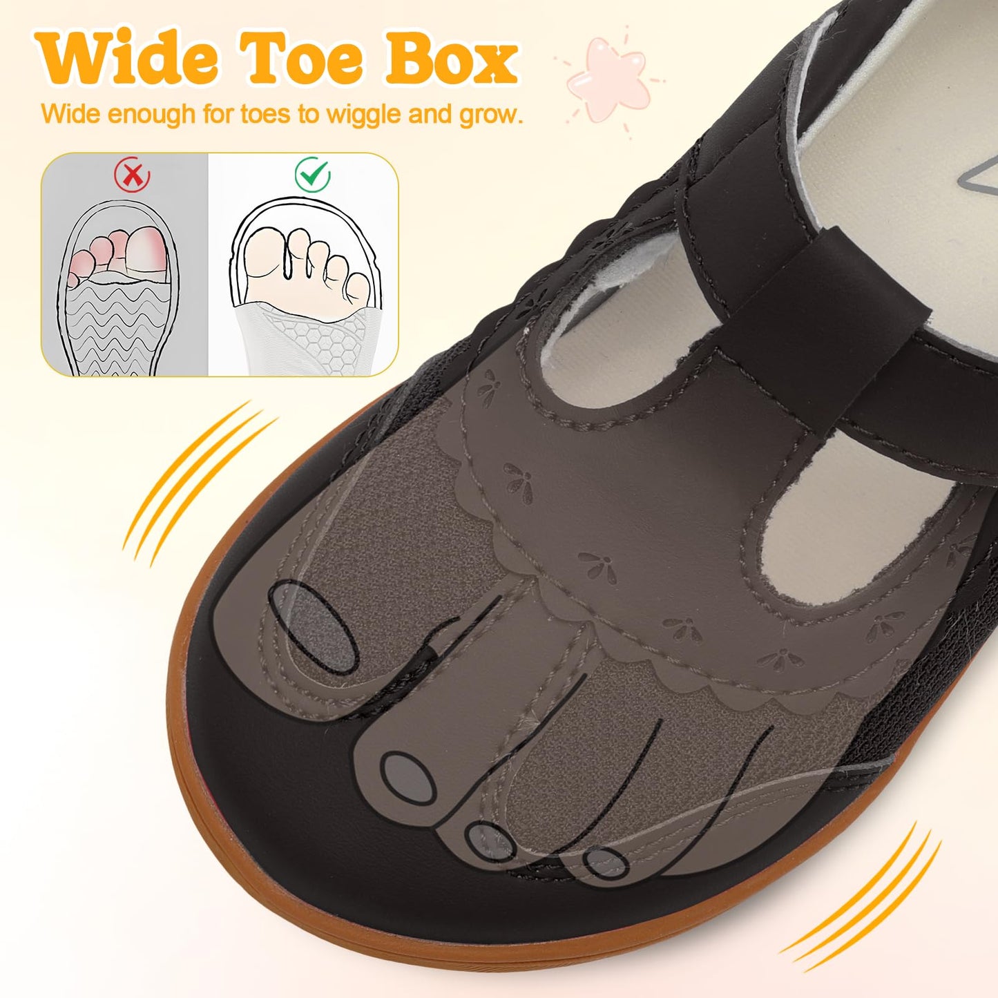 LeIsfIt Mary Jane Dress Shoes for Girls Toddler Girl School Uniform Shoes Wide Ballet Flats for Party Church Black 7 Toddler