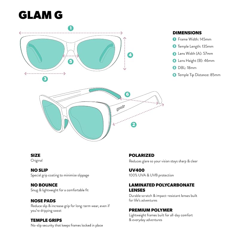 Glam G Polarized Sunglasses for Women - Noir Darling Variation