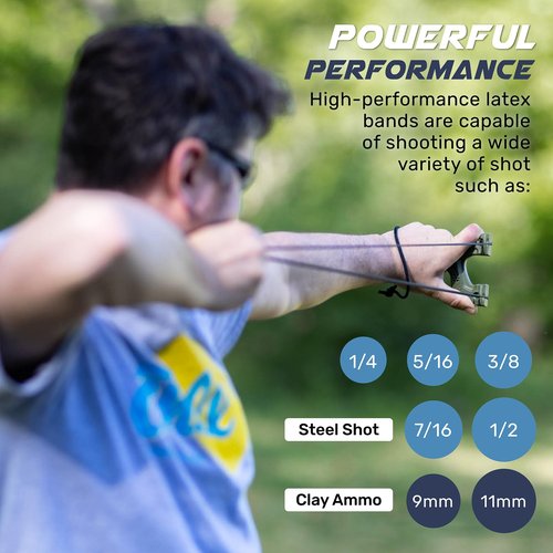 SimpleShot Scout XT Slingshot with Target, Ammo and Bands for Professional Hunting and Powerful Target Shooting (Camo)