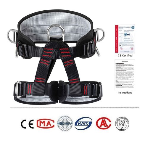 HandAcc Thicken Professional Safety Belt with Magnesium Alloy Connection Ring - Tree Climbing, Fire Rescue, Rappelling Gear
