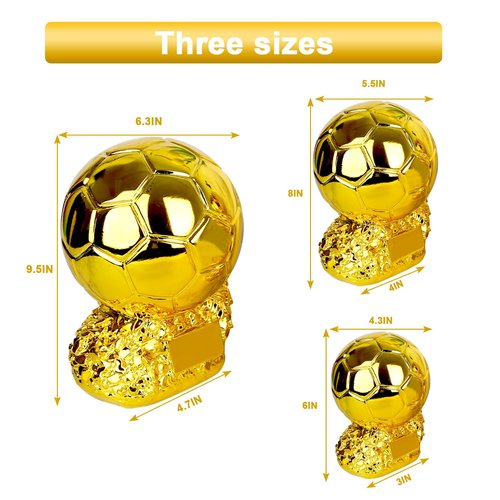 Trophy Replica, Football Trophy Decor, Soccer Ball Trophy, Resin Soccer Trophy Replica for Athlete World Cup Football Match Commemoration Memorial Award (6IN)