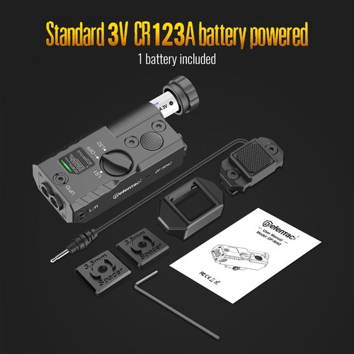 Defentac Mlok/Picatinny Mounted Dual Laser Sight with Green & IR Laser Options - Strobe, Aluminum, Replaceable Battery