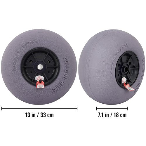 Happybuy Beach Balloon Wheels, 13" Replacement, TPU, for Kayak Dolly, Canoe Cart, Buggy, 2-Pack, with Free Air Pump