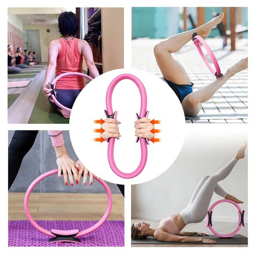 Yuheybe Pilates Ring Essentials Kit for Women，Home Pilates Kit with 9.8” Pilates Balls, Resistance Bands, Yoga Socks, Magic Circle, Carrying Bag, 13-Piece Home Workout Set