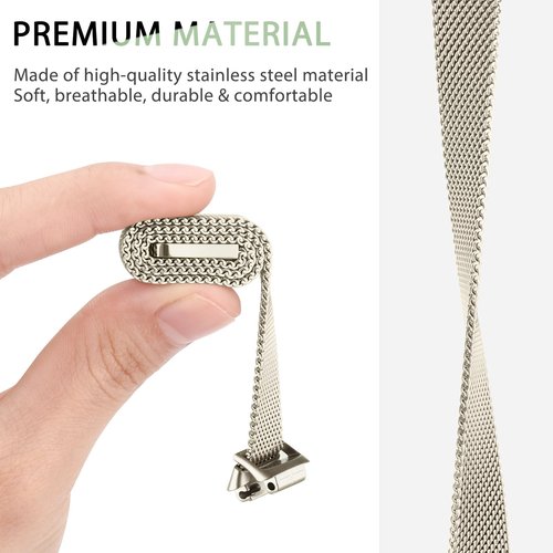 Vanjua for Fitbit Inspire 2 / Inspire 3 / Inspire/Inspire HR Bands Women Men, Stainless Steel Metal Mesh Loop Adjustable Magnetic Wristband Replacement Strap for Fitbit Inspire 2 Fitness Tracker