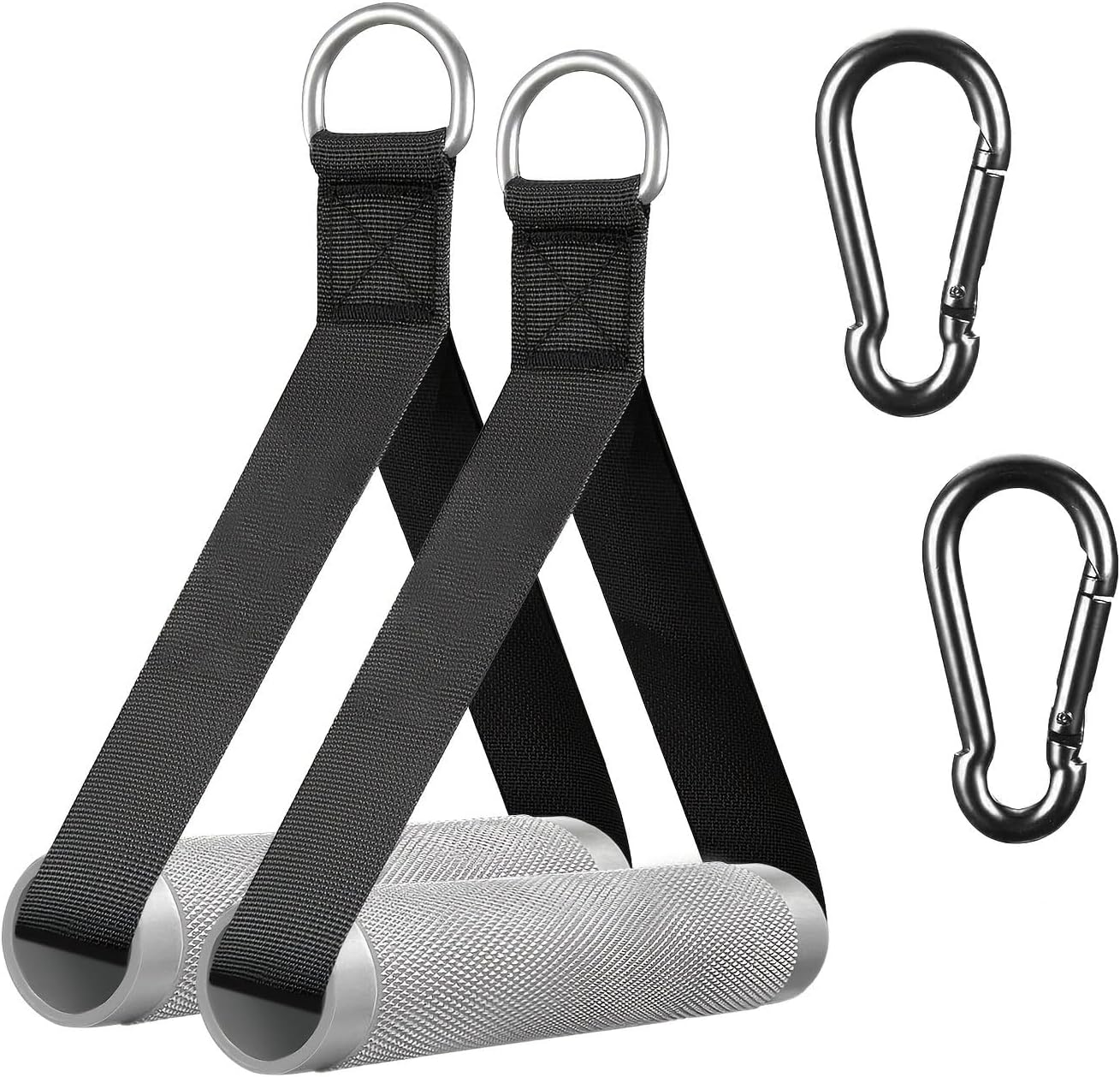 2Pack Upgraded Heavy Duty Exercise Handles for Cable Machine, Aluminum Alloy Gym Handles for Power Rack Attachments, Resistance Band with Cable Crossover System&Triceps Pushdown
