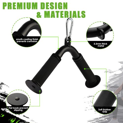 Lovind Tricep Pull Down Attachment,Bigger V Bar Attachment LAT Pulldown Attachments Cable Machine Accessories with Upgrated Grip for Home Gym Equipment