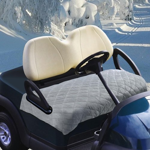 YOKYHOM Golf Cart Seat Covers for Cool or Cold Weather, Golf Cart Seat Towel Blanket, Short Plush Surface, Keep Warm, Suits EZGO, Yamaha, Club Car and Other 2-Seat Golf Carts, 51"x 30.5", Light Gray