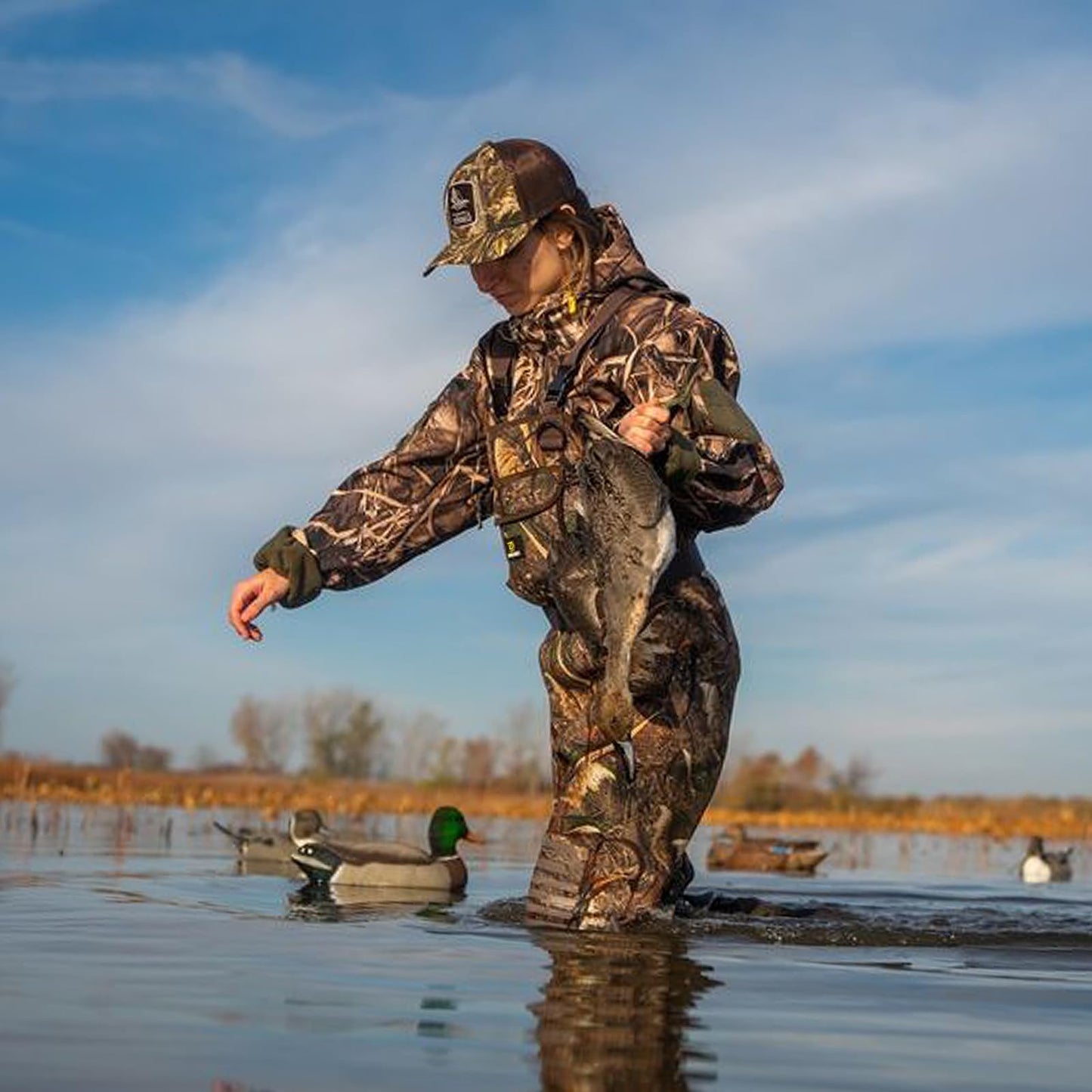 Trudave Women Hunting Waders,Waterproof Neoprene Fishing Wader with 600G Insulated Non-Slip Boot Camo