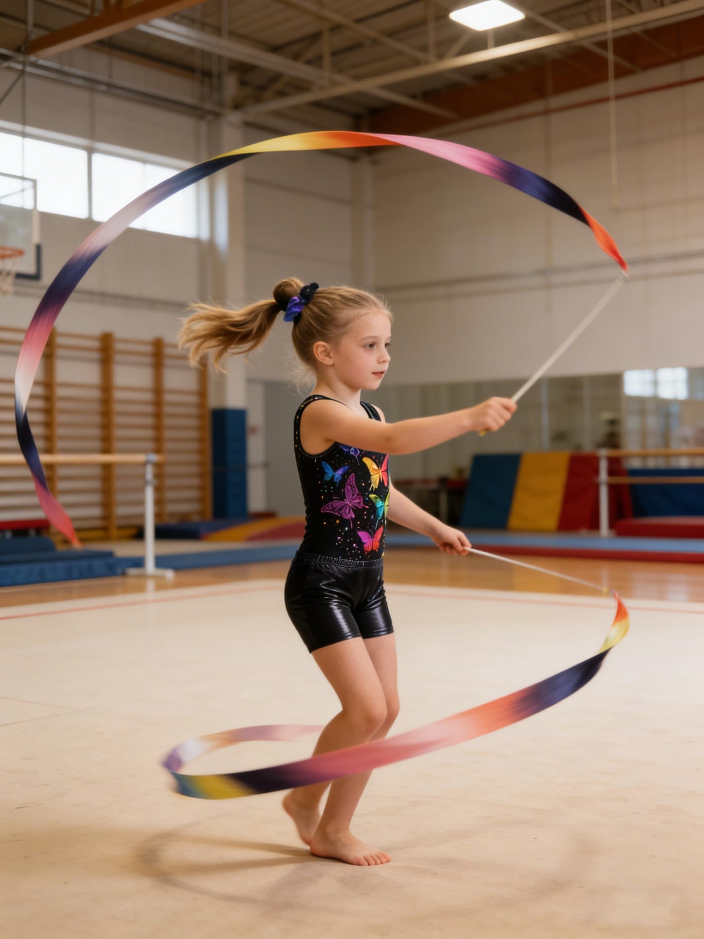 MOLLDAN Girls Gymnastics Leotards Athletic Biketard Unitard Tumbling Activewear Outfits for 5-12 Years(DC020-26-8Y)