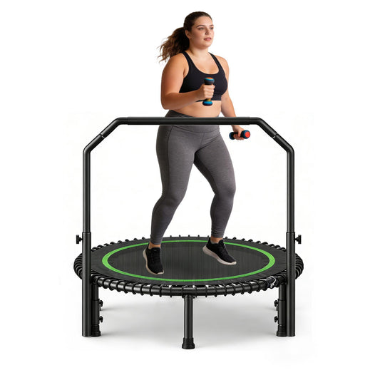 ACWARM HOME 40" Mini Rebounder Trampoline for Adults with Handle, Green